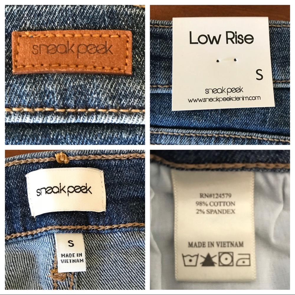 SNEAK PEEK Distressed Frayed Cut-Off Jean Shorts - Picture 8 of 8